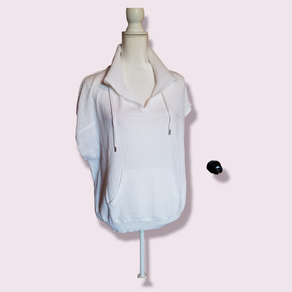 Lauren Ralph Lauren Pullover Mesh Top White Cotton Sz L